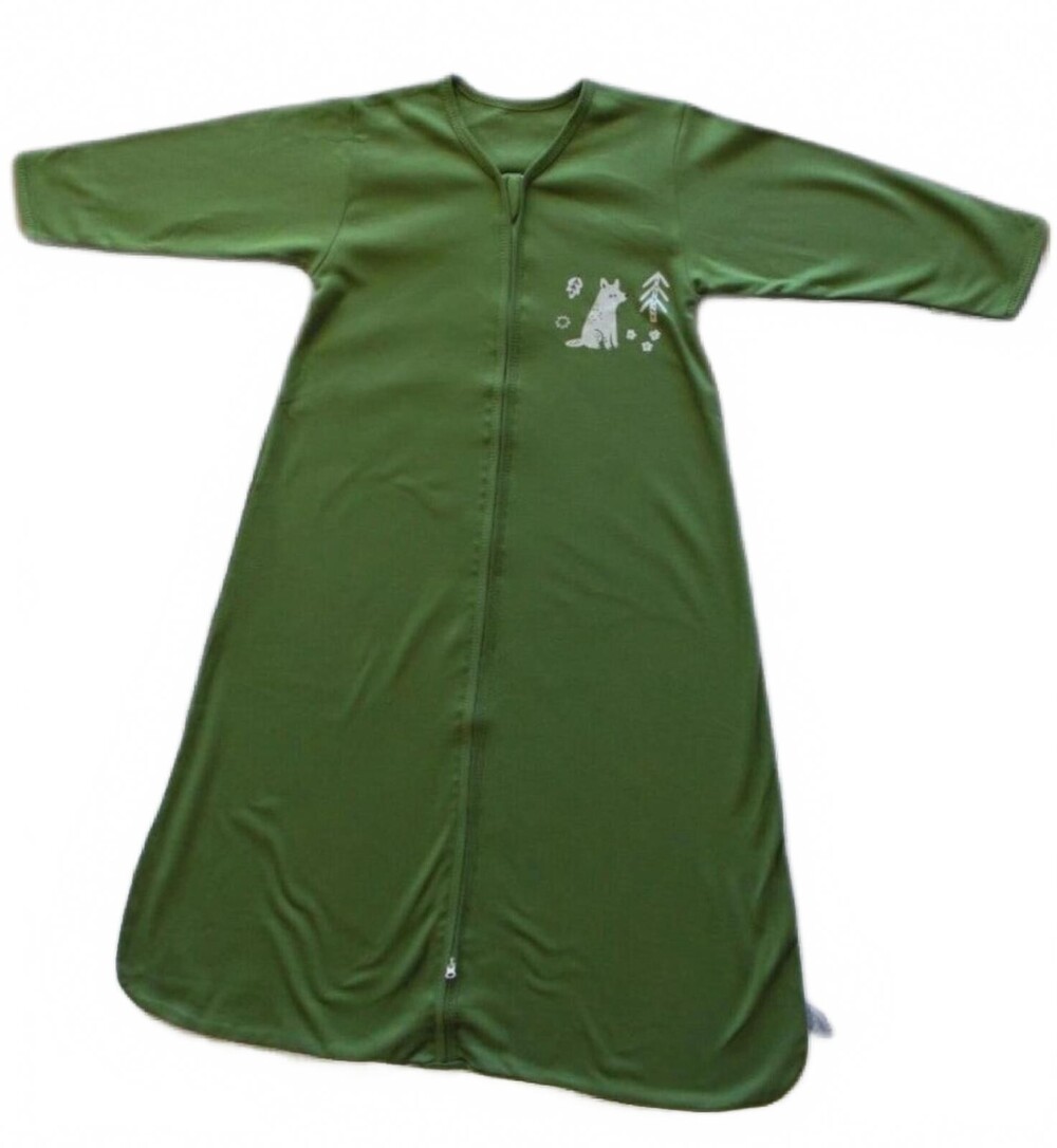 Olive Green Long Sleeve Zippered Sleep Sack with Fox Print 18-24 months